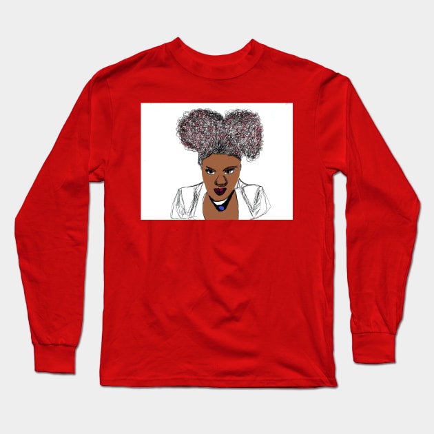 Curly Natural Hair Kinky Pretty Girl Long Sleeve T-Shirt by EllenDaisyShop